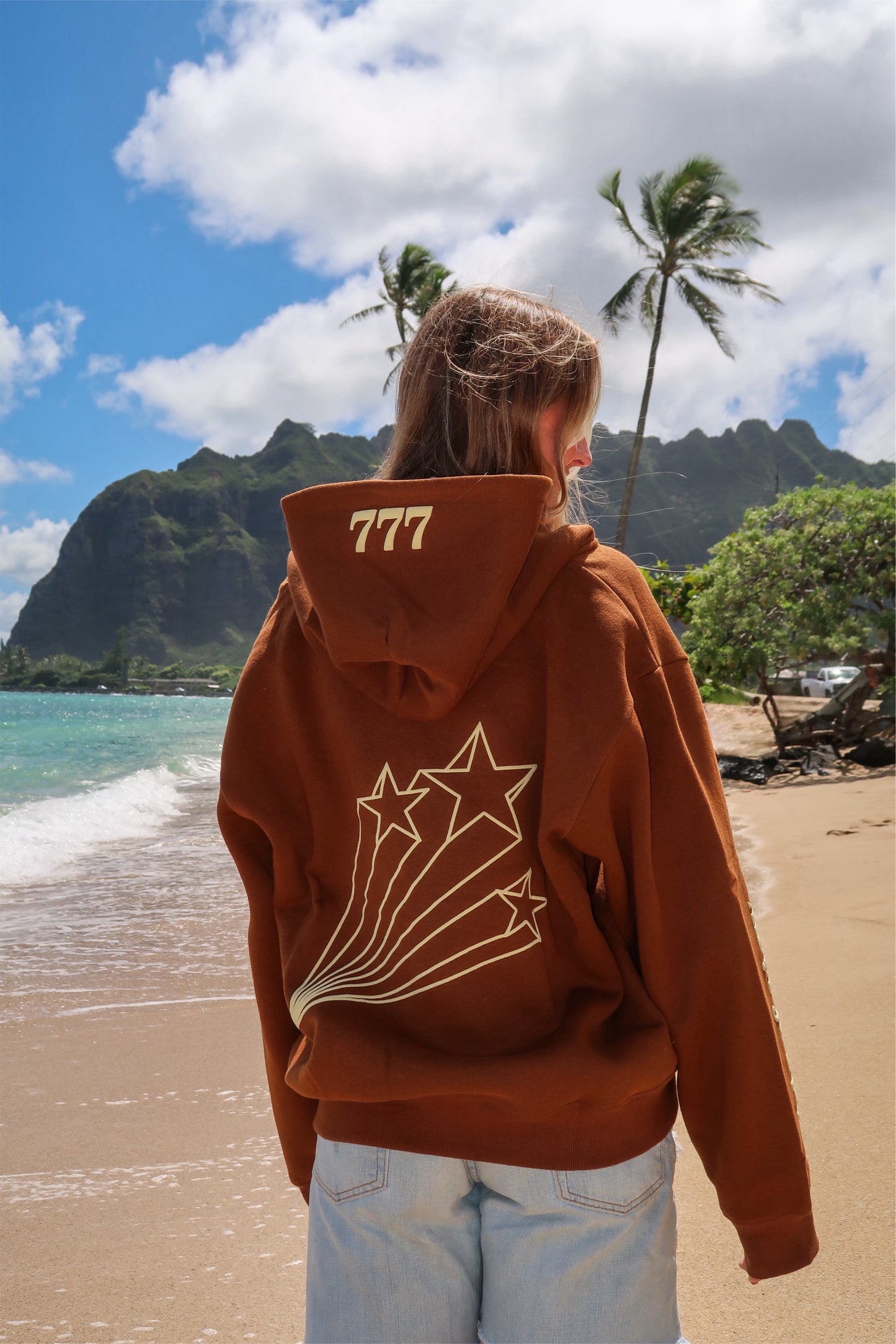 777 shooting star zip-up hoodie