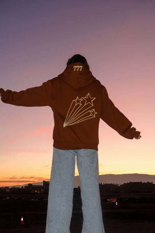 777 shooting star zip-up hoodie