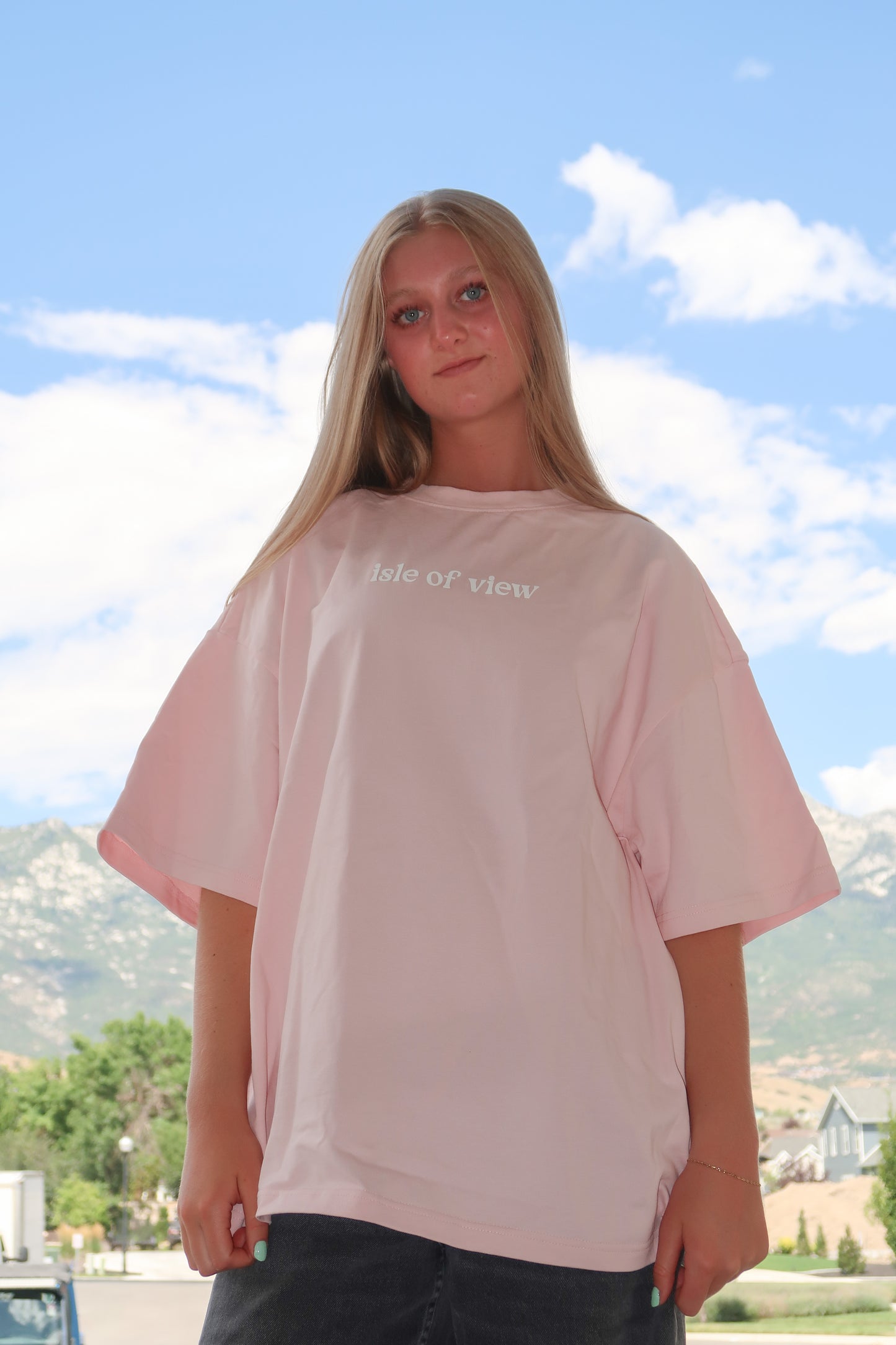 pink keep prom miss- oversized tee