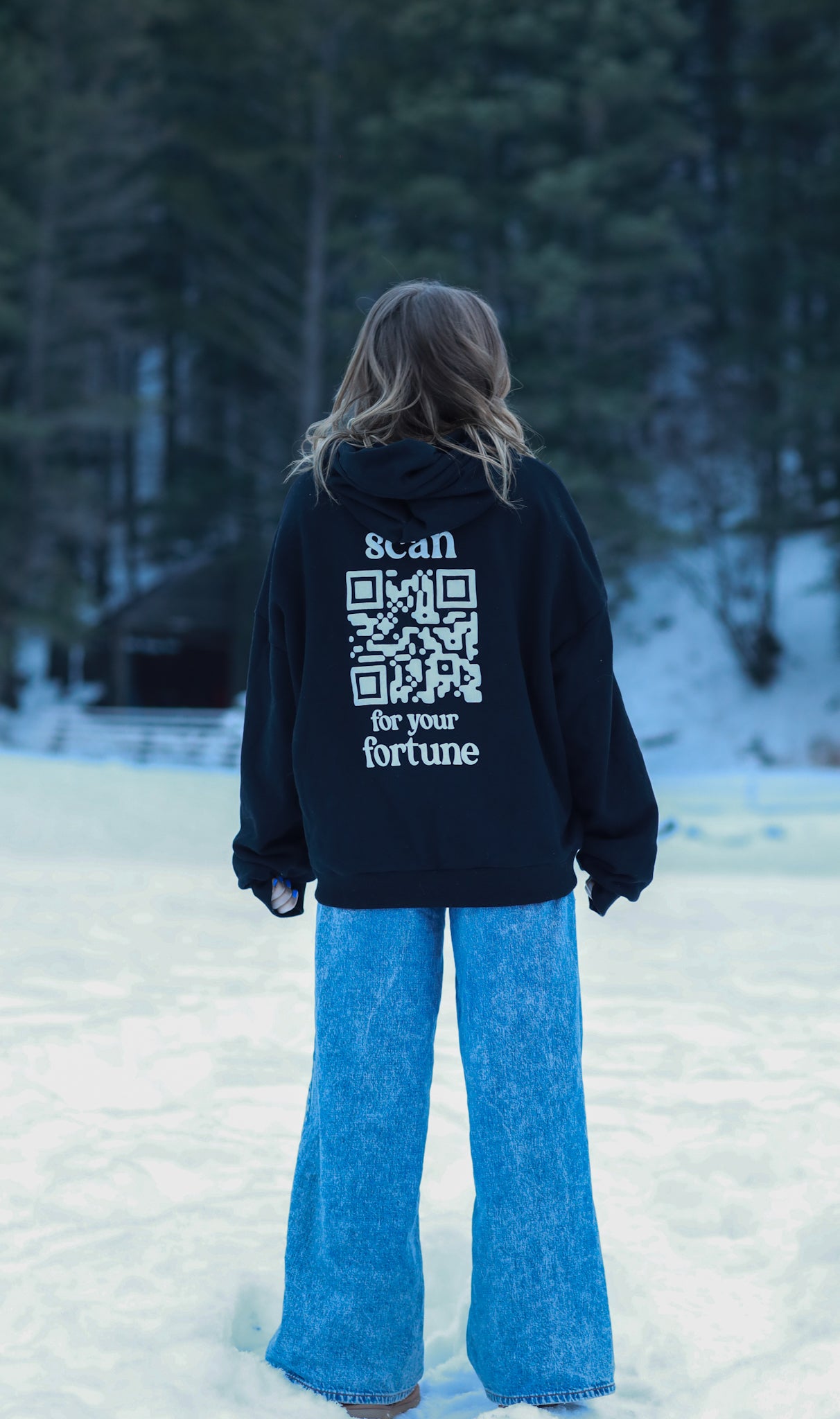 scan for your fortune- QR code sweatshirt