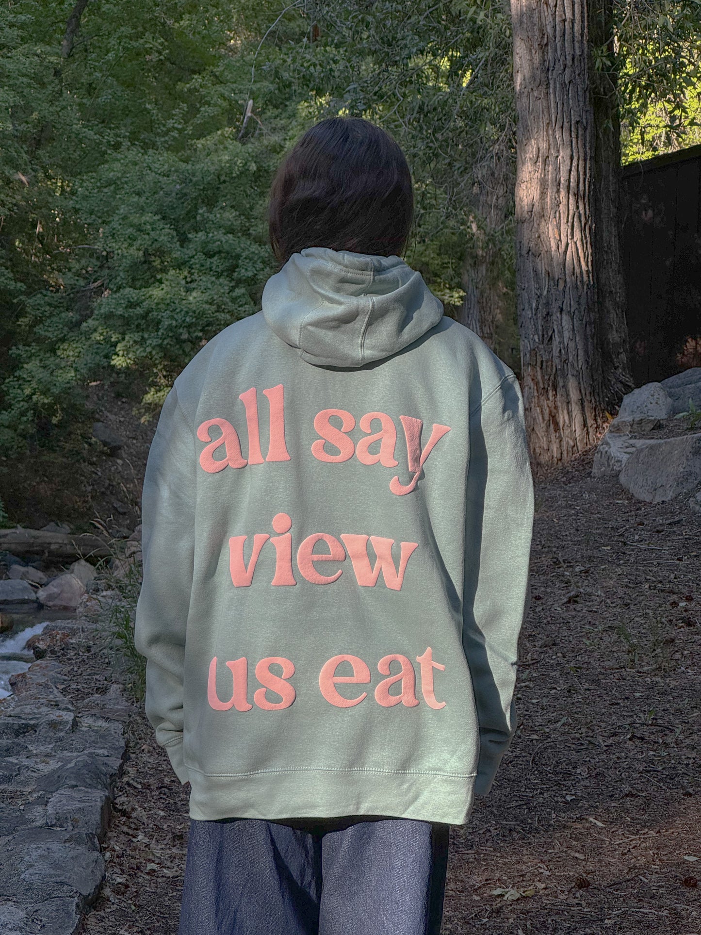 all say view us us eat oversized hoodie