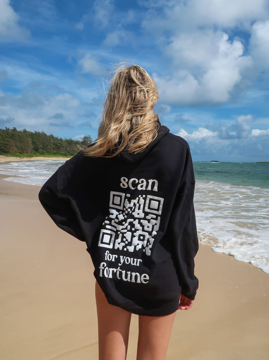 scan for your fortune- QR code sweatshirt