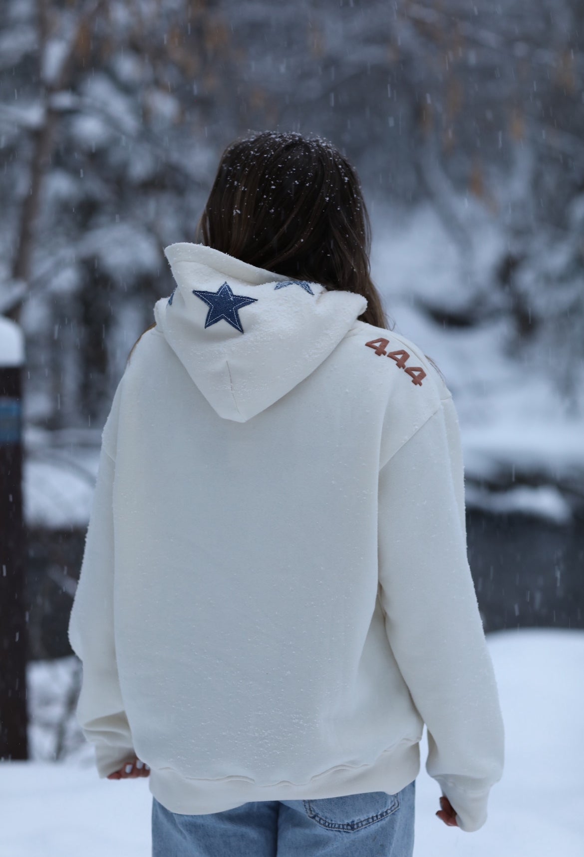 White denim outlet hoodie